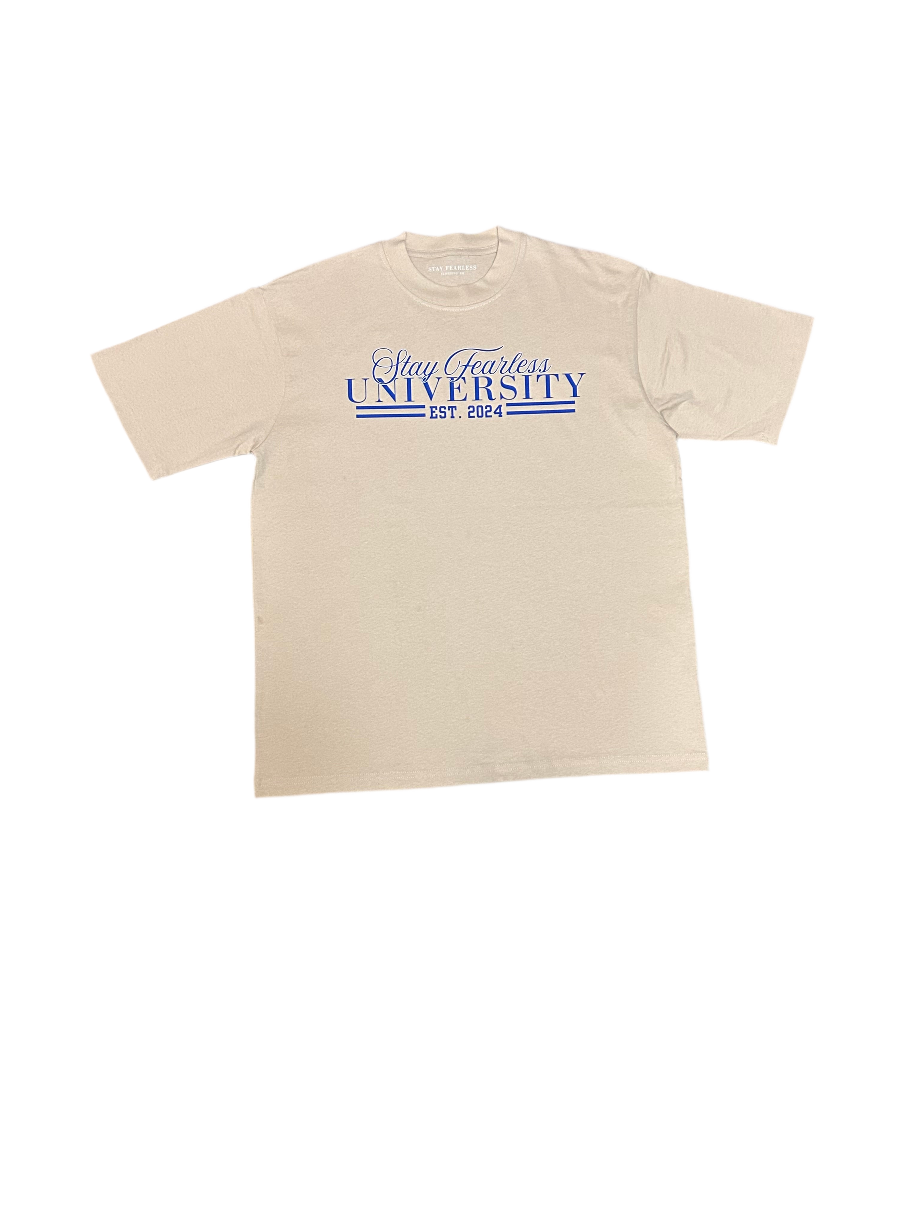 STAY FEARLESS UNIVERSITY PRINT  BEIGE HEAVY T