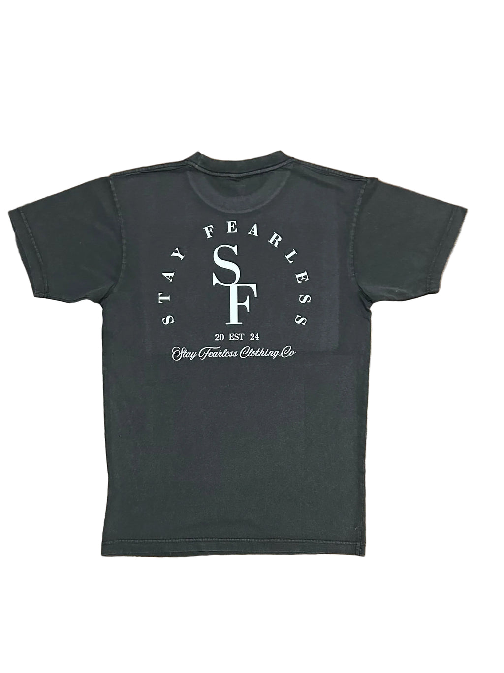 STAY FEARLESS CLOTHING CO LOGO VINTAGE BLACK T SHIRT