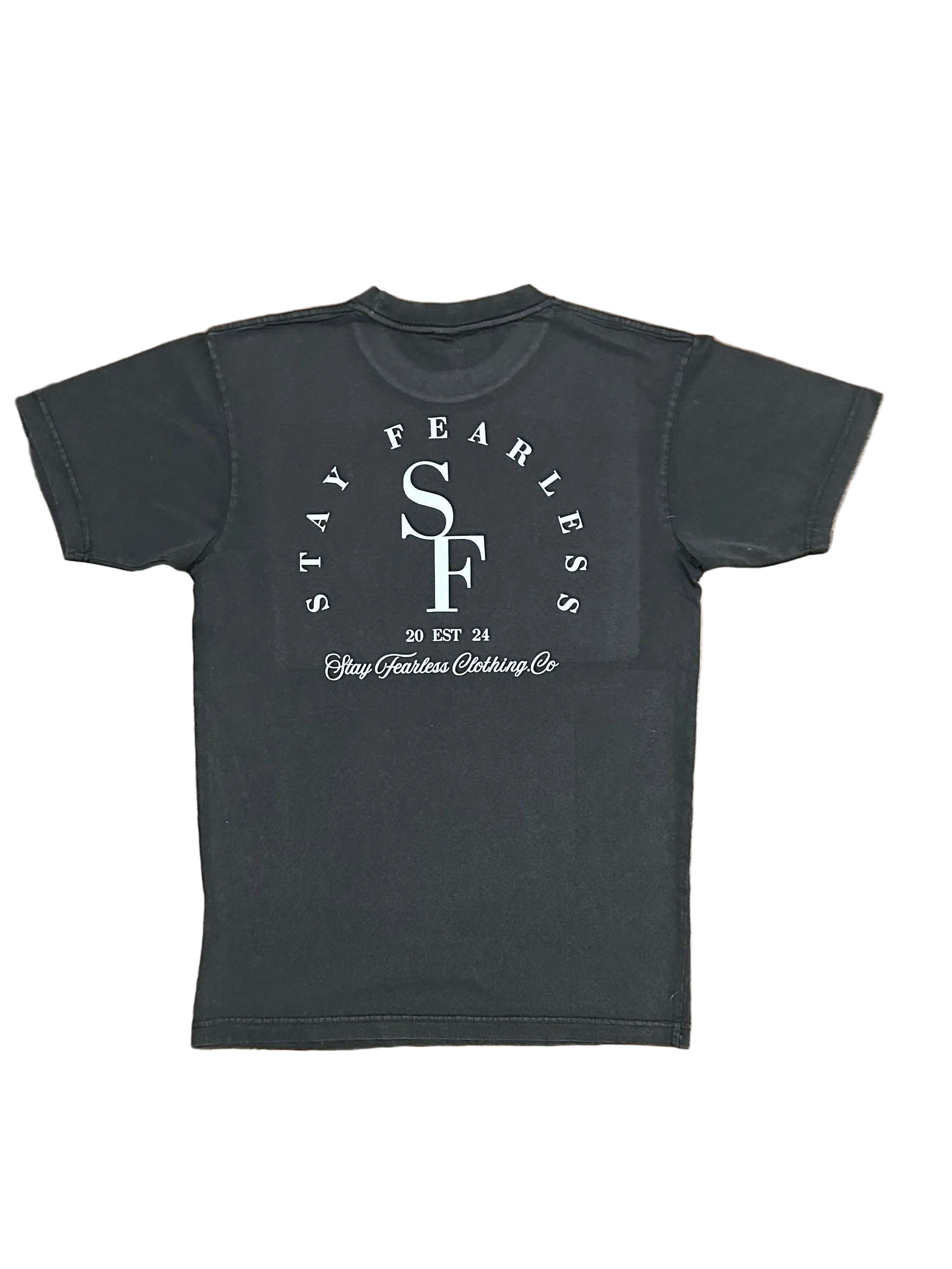 STAY FEARLESS CLOTHING CO LOGO VINTAGE BLACK T SHIRT