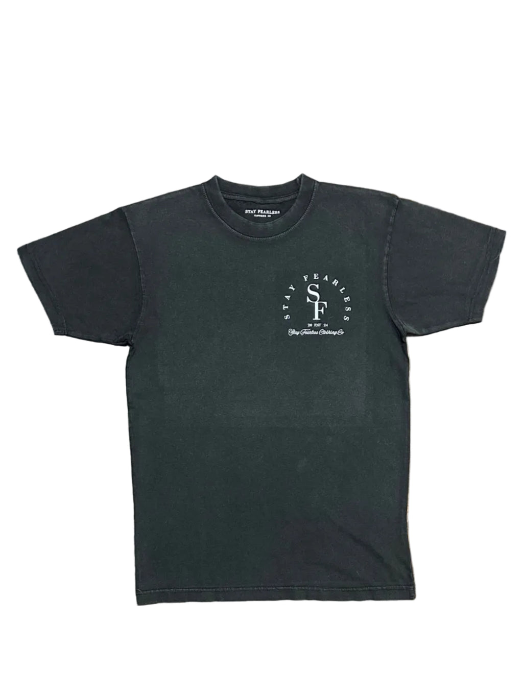 STAY FEARLESS CLOTHING CO LOGO VINTAGE BLACK T SHIRT