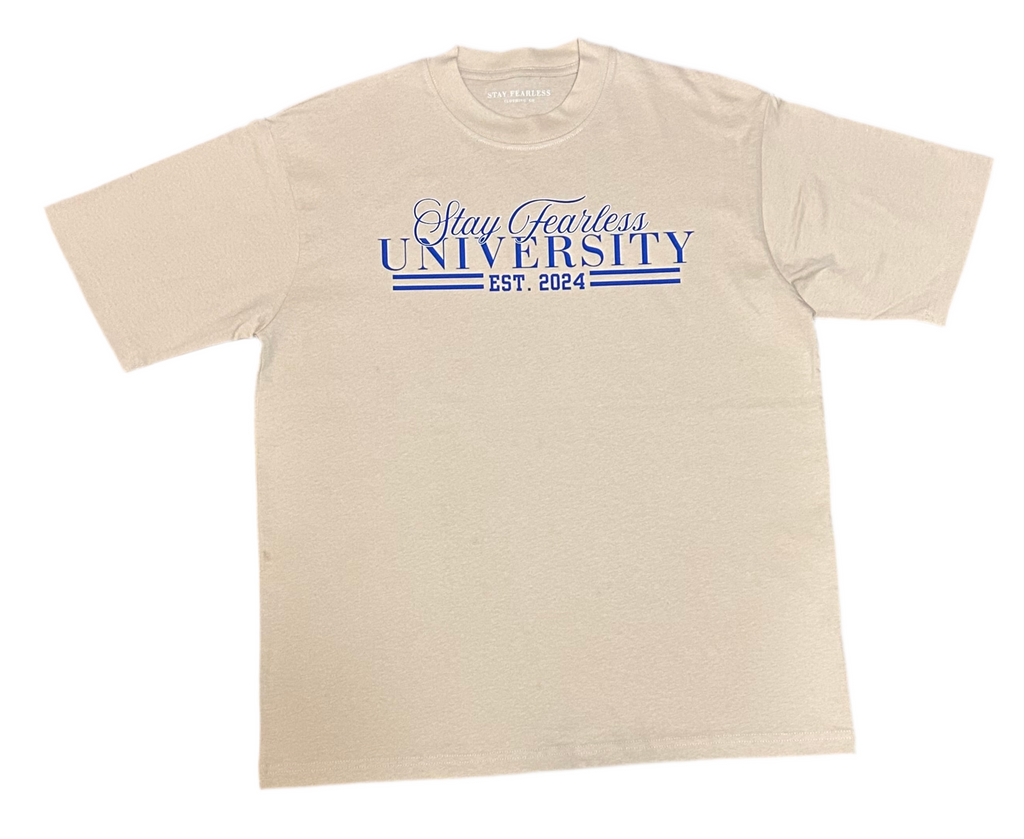 STAY FEARLESS UNIVERSITY PRINT  BEIGE HEAVY T